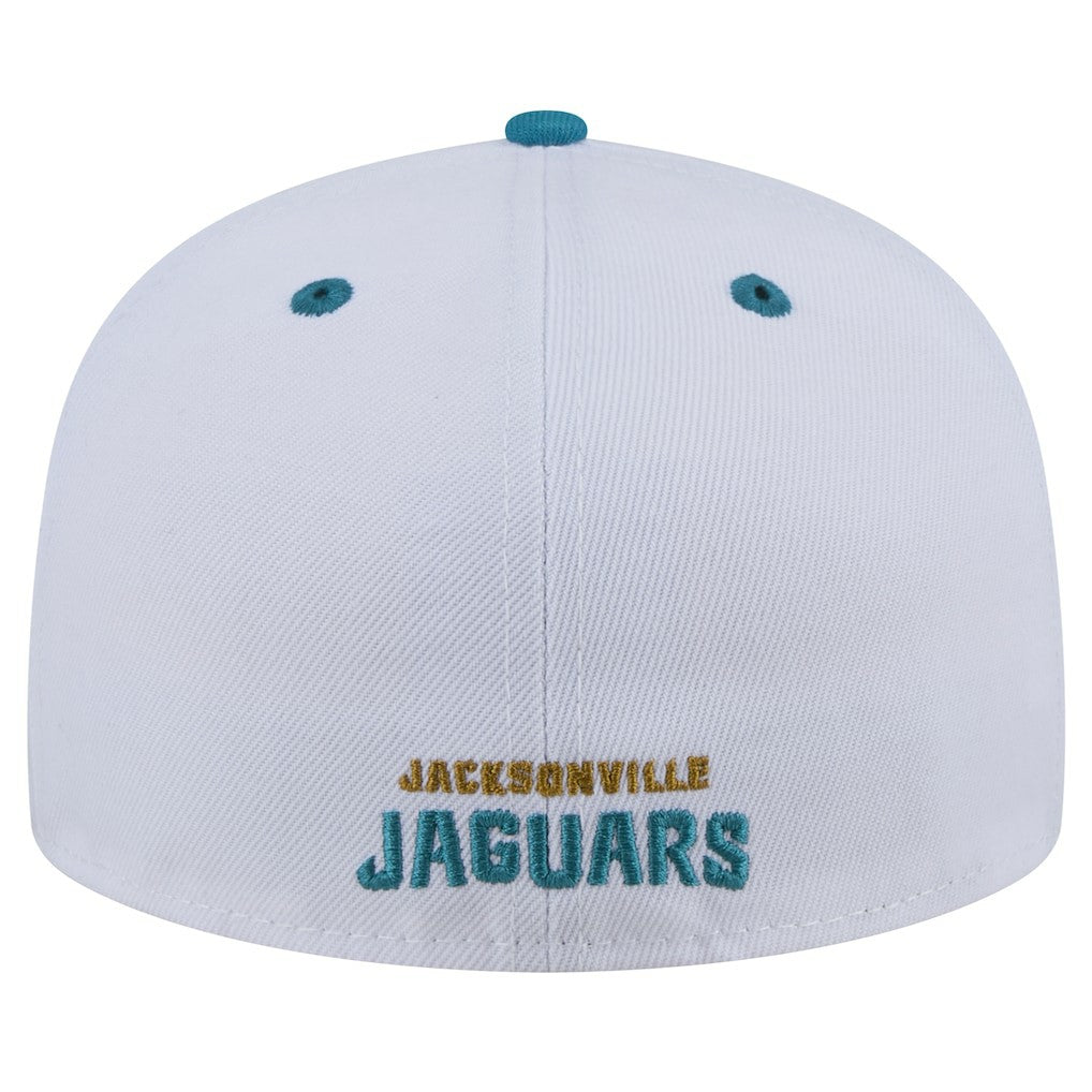 Jacksonville Jaguars New Era Throwback Logo Flipside Two-Tone 59FIFTY Fitted Hat White/Teal | NFL