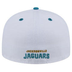 Jacksonville Jaguars New Era Throwback Logo Flipside Two-Tone 59FIFTY Fitted Hat White/Teal | NFL
