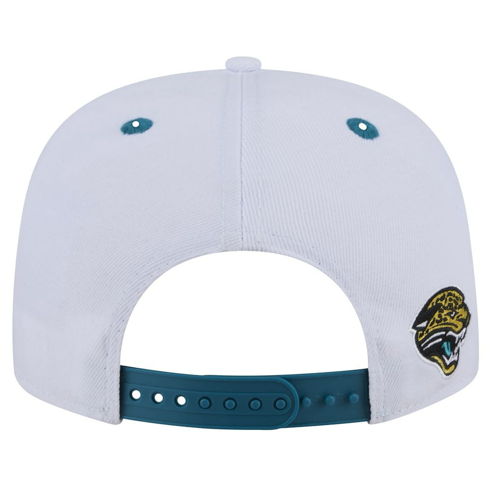 Jacksonville Jaguars New Era Throwback Sparky Original Fit 9FIFTY Snapback Hat White/Teal | NFL