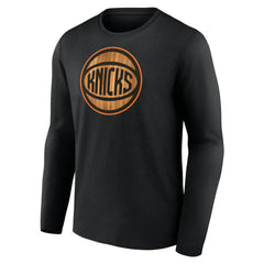 New York Knicks Hardwood Long Sleeve T-Shirt Black - NBA