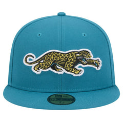 Jacksonville Jaguars New Era Throwback Crawl Omaha 59FIFTY Fitted Hat Teal | NFL