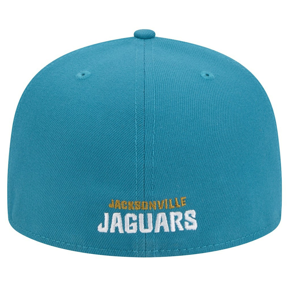 Jacksonville Jaguars New Era Throwback Crawl Omaha 59FIFTY Fitted Hat Teal | NFL