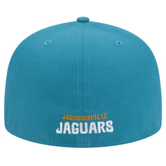 Jacksonville Jaguars New Era Throwback Crawl Omaha 59FIFTY Fitted Hat Teal | NFL