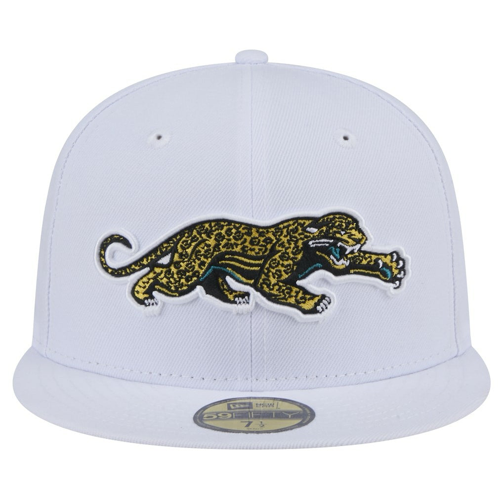 Jacksonville Jaguars New Era Throwback Crawl Omaha 59FIFTY Fitted Hat White | NFL