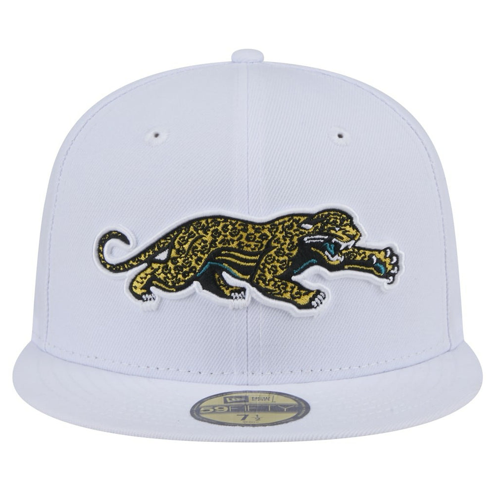 Jacksonville Jaguars New Era Throwback Crawl Omaha 59FIFTY Fitted Hat White | NFL