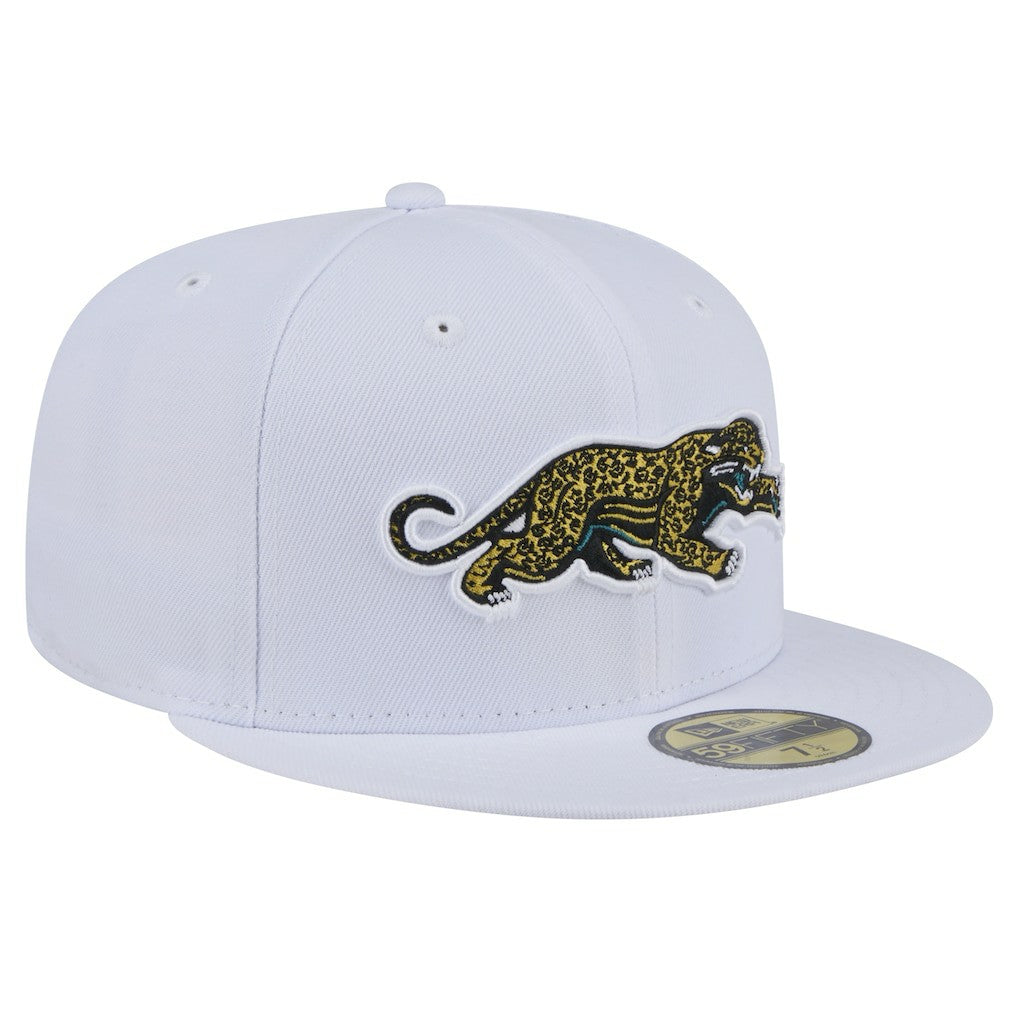 Jacksonville Jaguars New Era Throwback Crawl Omaha 59FIFTY Fitted Hat White | NFL