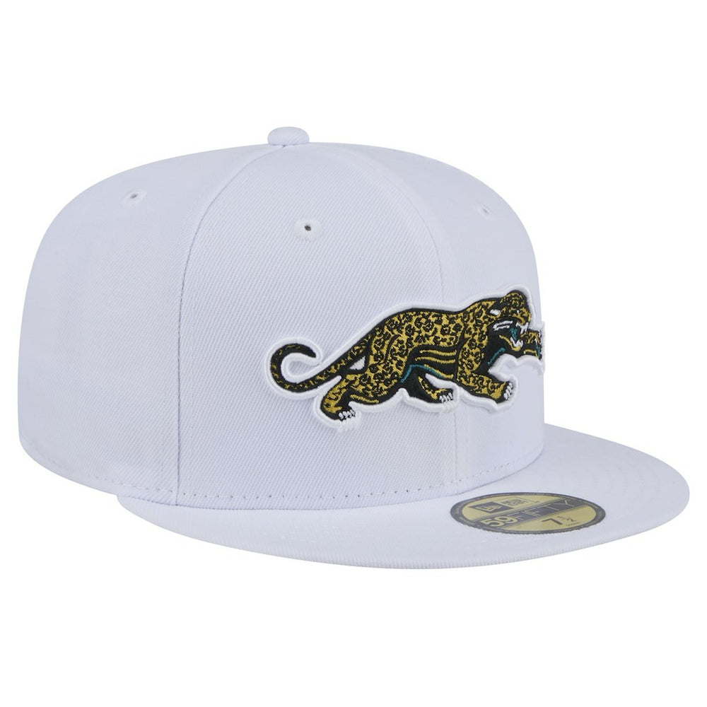 Jacksonville Jaguars New Era Throwback Crawl Omaha 59FIFTY Fitted Hat White | NFL