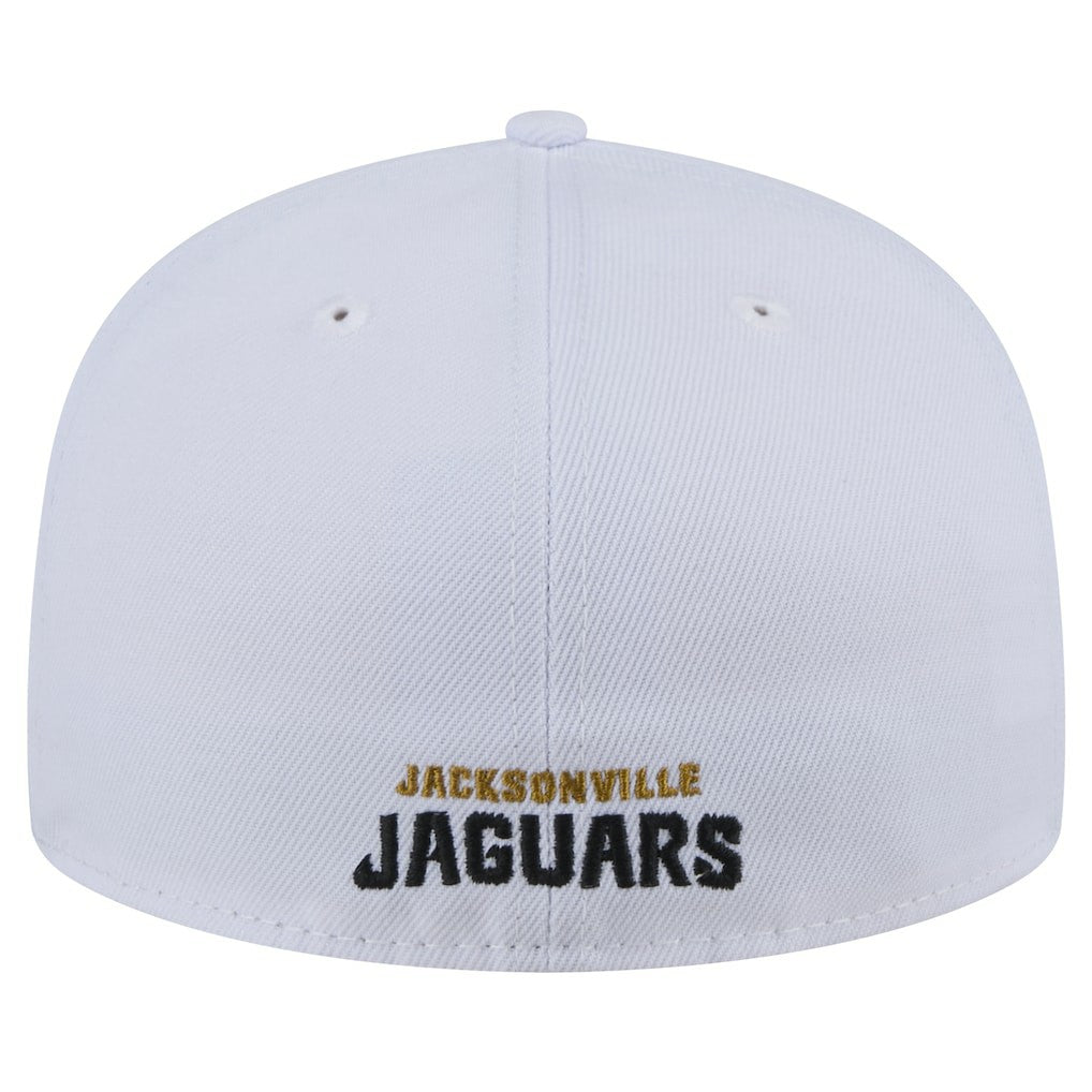 Jacksonville Jaguars New Era Throwback Crawl Omaha 59FIFTY Fitted Hat White | NFL