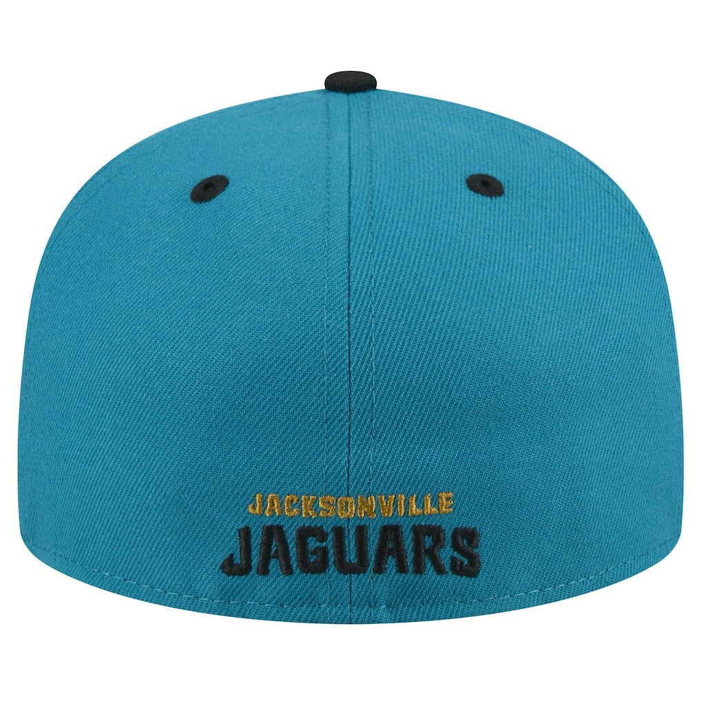 Jacksonville Jaguars New Era Throwback Crawl Flipside Two-Tone 59FIFTY Fitted Hat Teal/Black | NFL