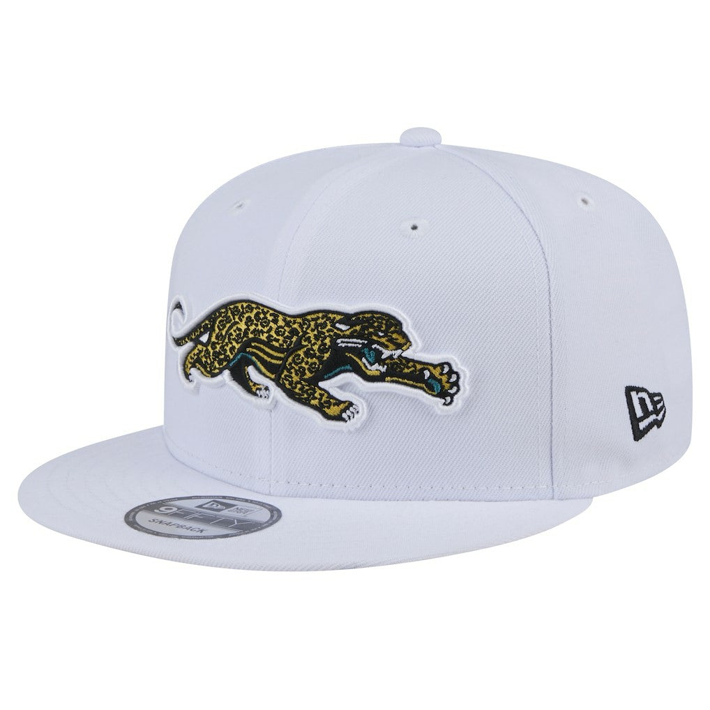 Jacksonville Jaguars New Era Throwback Crawl Standard 9FIFTY Snapback Hat White | NFL