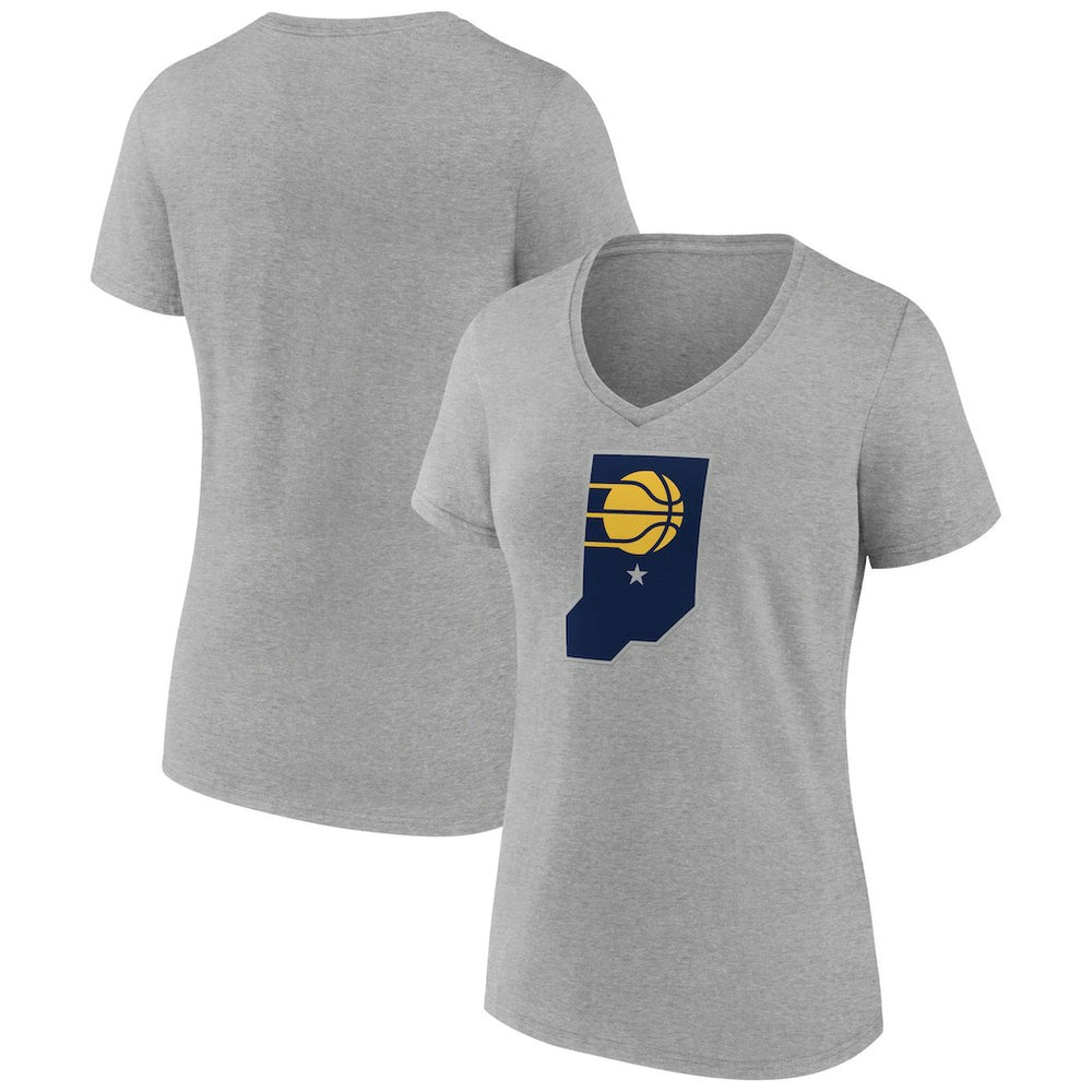Indiana Pacers Women's Alternate Logo V-Neck T-Shirt Gray - NBA