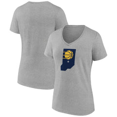 Indiana Pacers Women's Alternate Logo V-Neck T-Shirt Gray - NBA