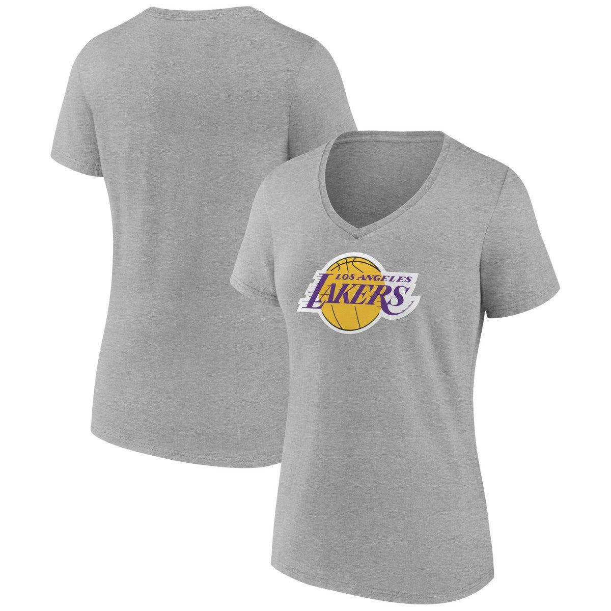 Los Angeles Lakers Women's Alternate Logo V-Neck T-Shirt Gray - NBA