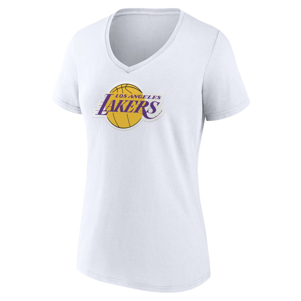 Los Angeles Lakers Women's Alternate Logo V-Neck T-Shirt White - NBA