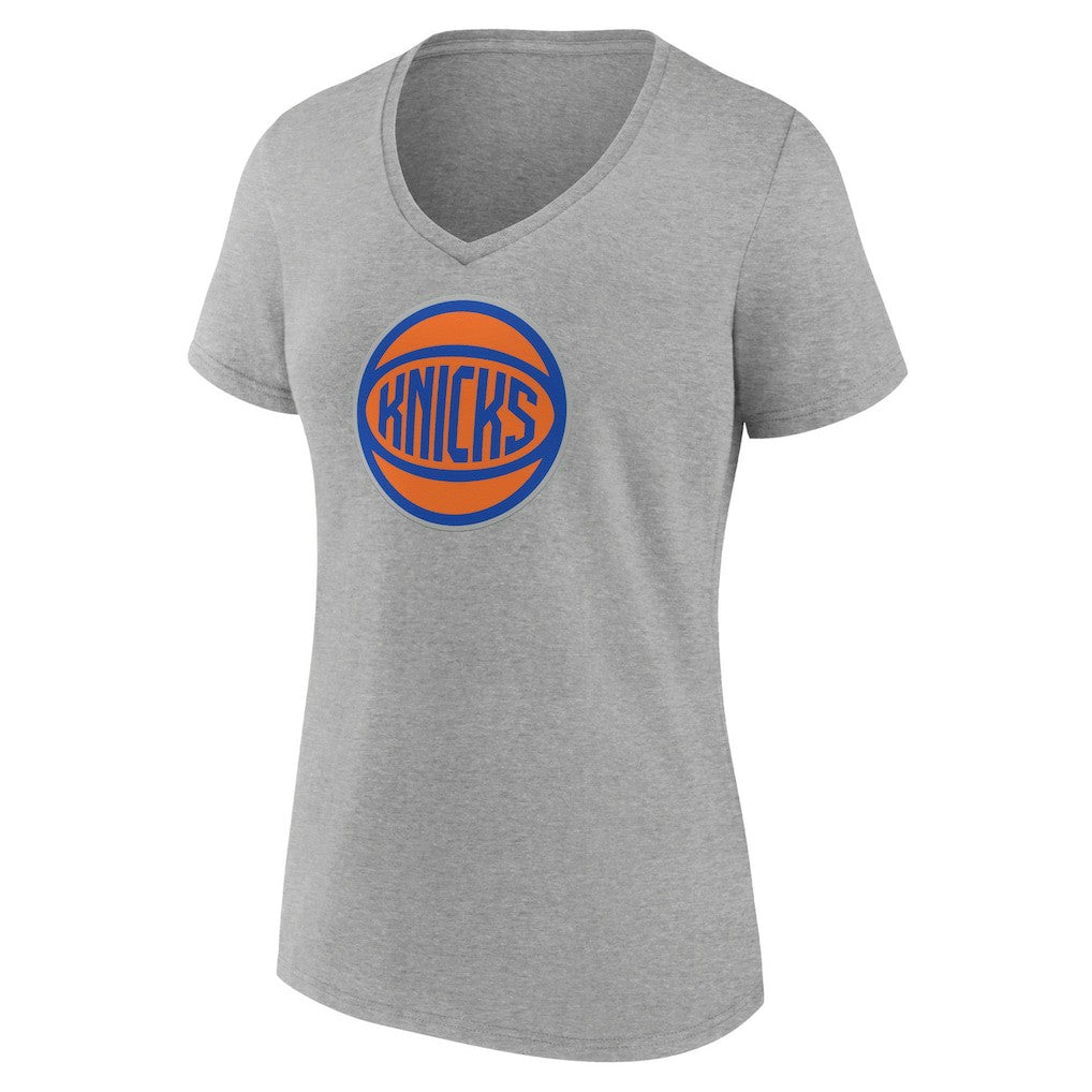 New York Knicks Women's Alternate Logo V-Neck T-Shirt Gray - NBA