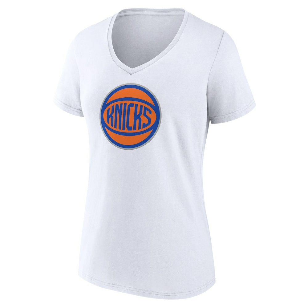 New York Knicks Women's Alternate Logo V-Neck T-Shirt White - NBA