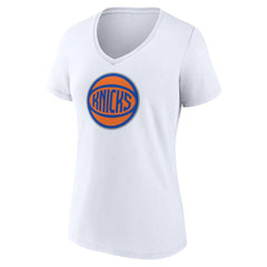 New York Knicks Women's Alternate Logo V-Neck T-Shirt White - NBA