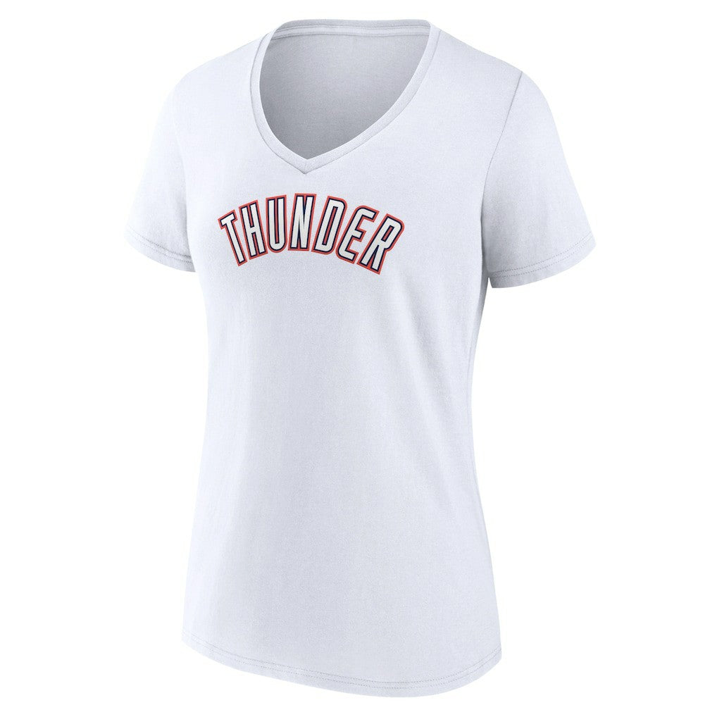 Oklahoma City Thunder Women's Alternate Logo V-Neck T-Shirt White - NBA
