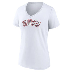 Oklahoma City Thunder Women's Alternate Logo V-Neck T-Shirt White - NBA
