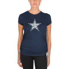 Dallas Cowboys New Era Women's Ruched Side T-Shirt Navy | NFL