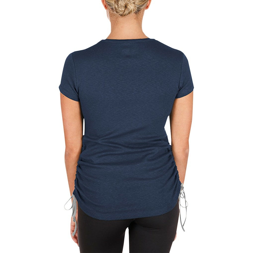 Dallas Cowboys New Era Women's Ruched Side T-Shirt Navy | NFL