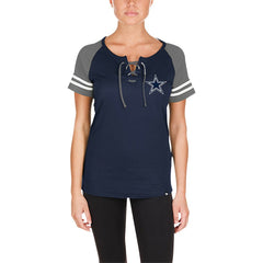 Dallas Cowboys New Era Women's Lace-Up Raglan T-Shirt Navy | NFL