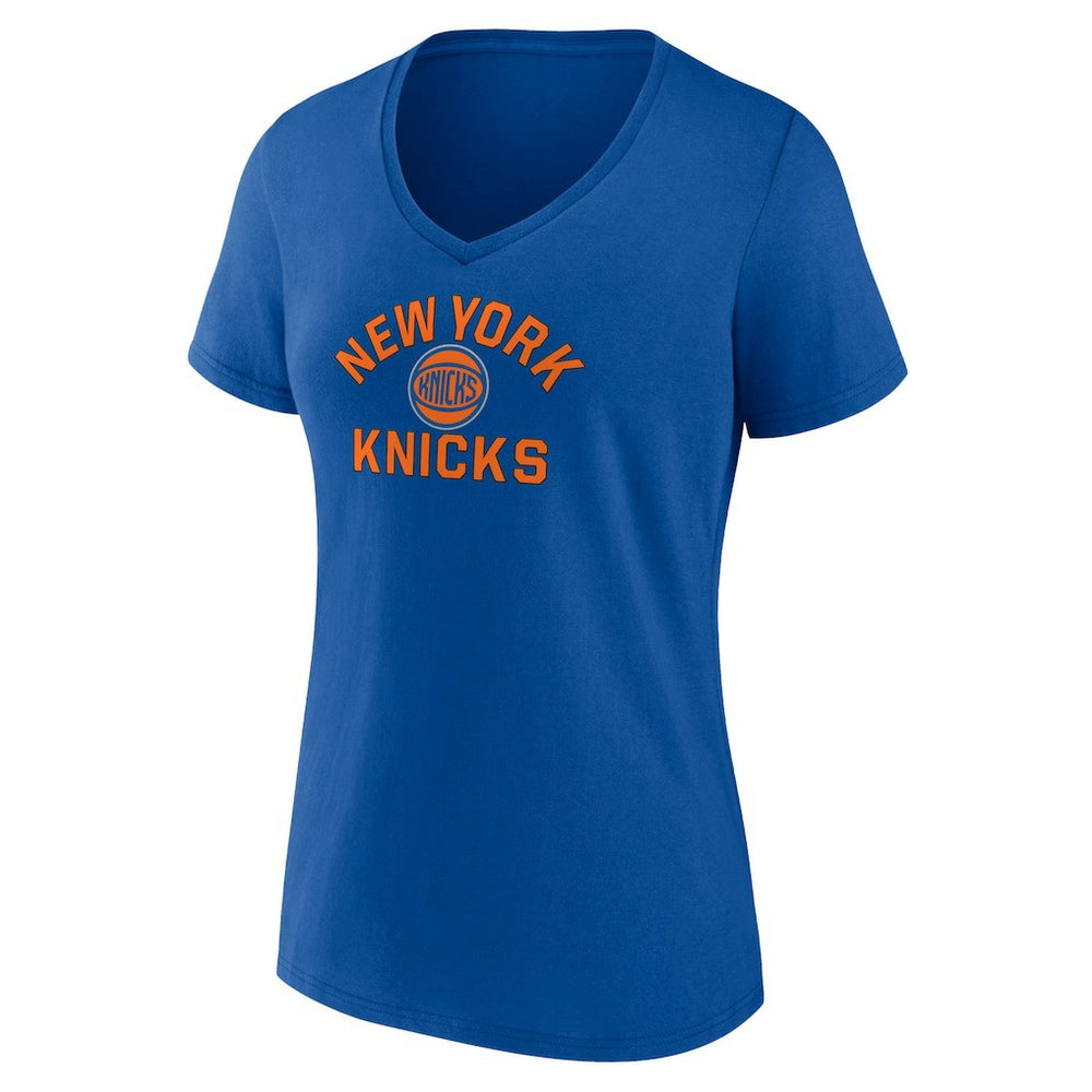 New York Knicks Women's Overtime V-Neck T-Shirt Blue - NBA