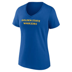 Golden State Warriors Women's Wordmark Team V-Neck T-Shirt Royal - NBA