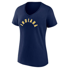Indiana Pacers Women's Wordmark Team V-Neck T-Shirt Navy - NBA