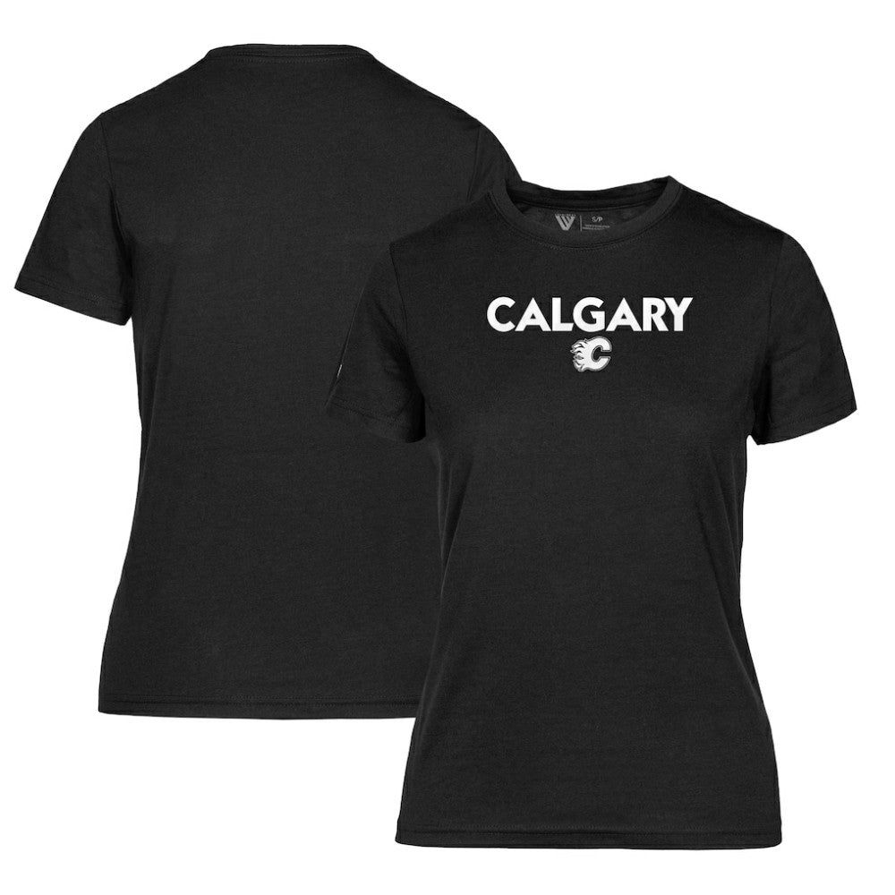 Calgary Flames Levelwear Women's Maddox City Capsule T-Shirt - Black - NHL