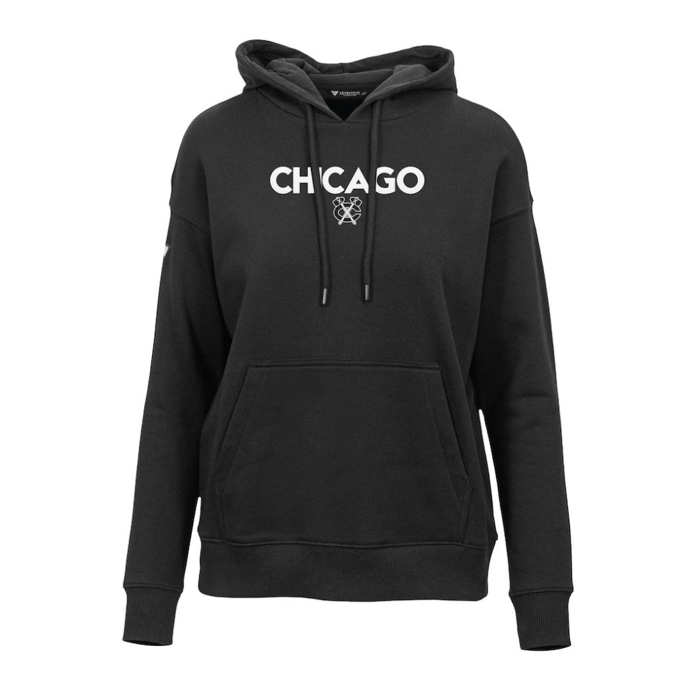 Chicago Blackhawks Levelwear Women's Adorn City Capsule Pullover Hoodie - Black - NHL