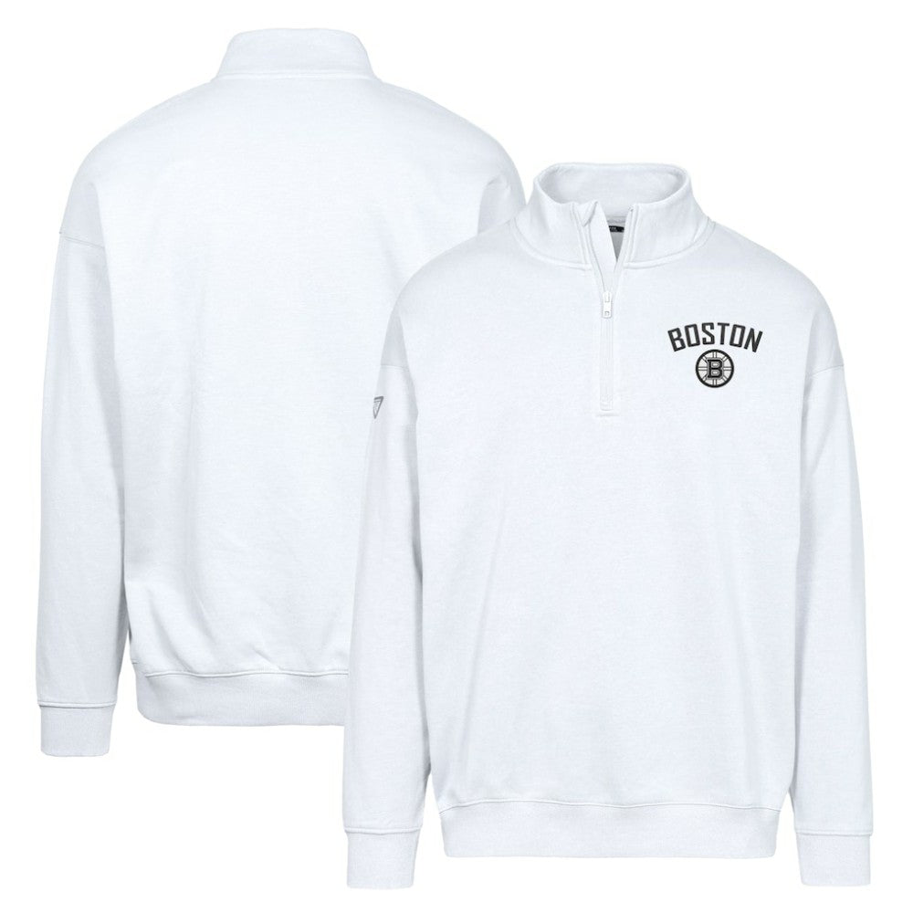 Boston Bruins Levelwear Murray City Capsule Quarter-Zip Sweatshirt - White - NHL
