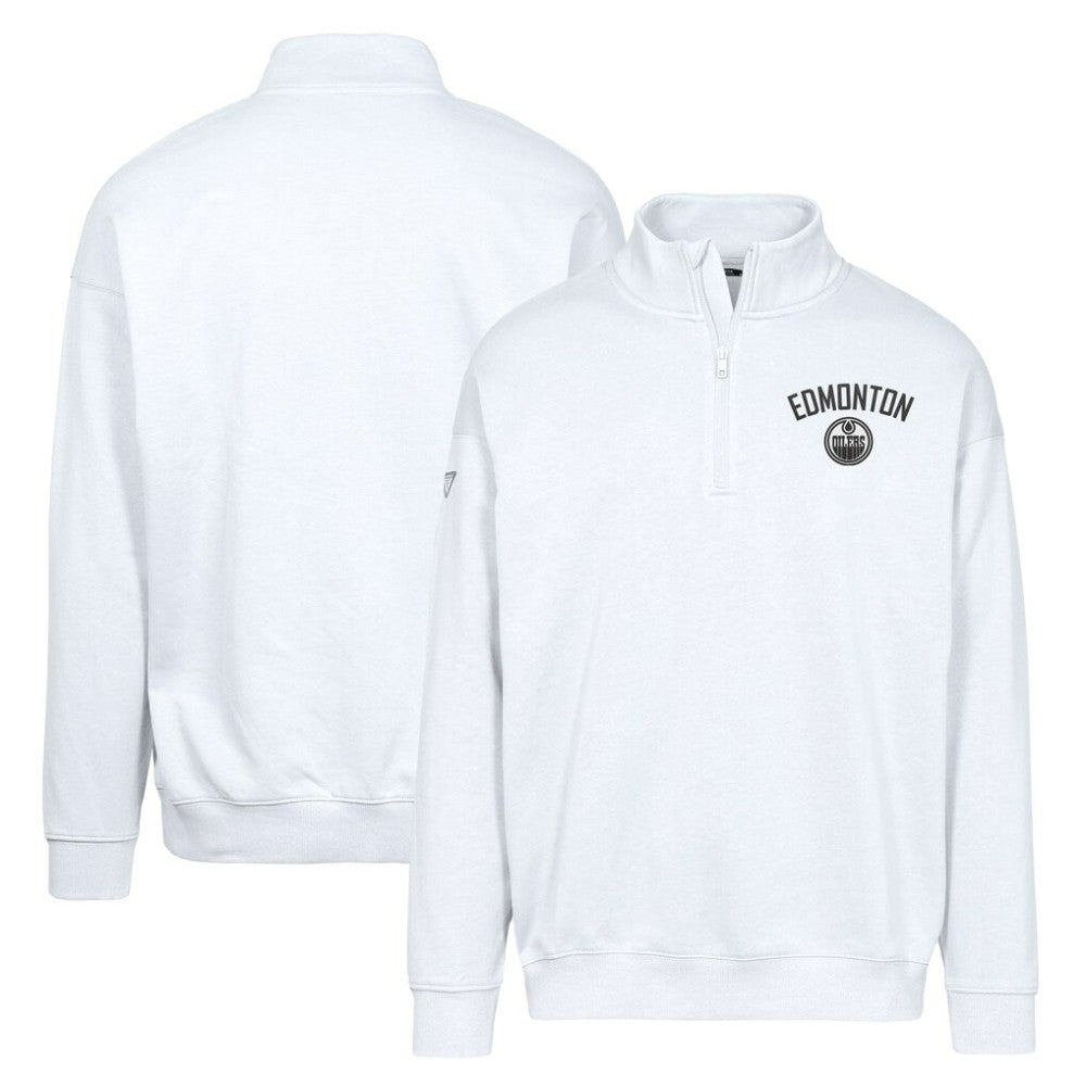 Edmonton Oilers Levelwear Murray City Capsule Quarter-Zip Sweatshirt - White - NHL