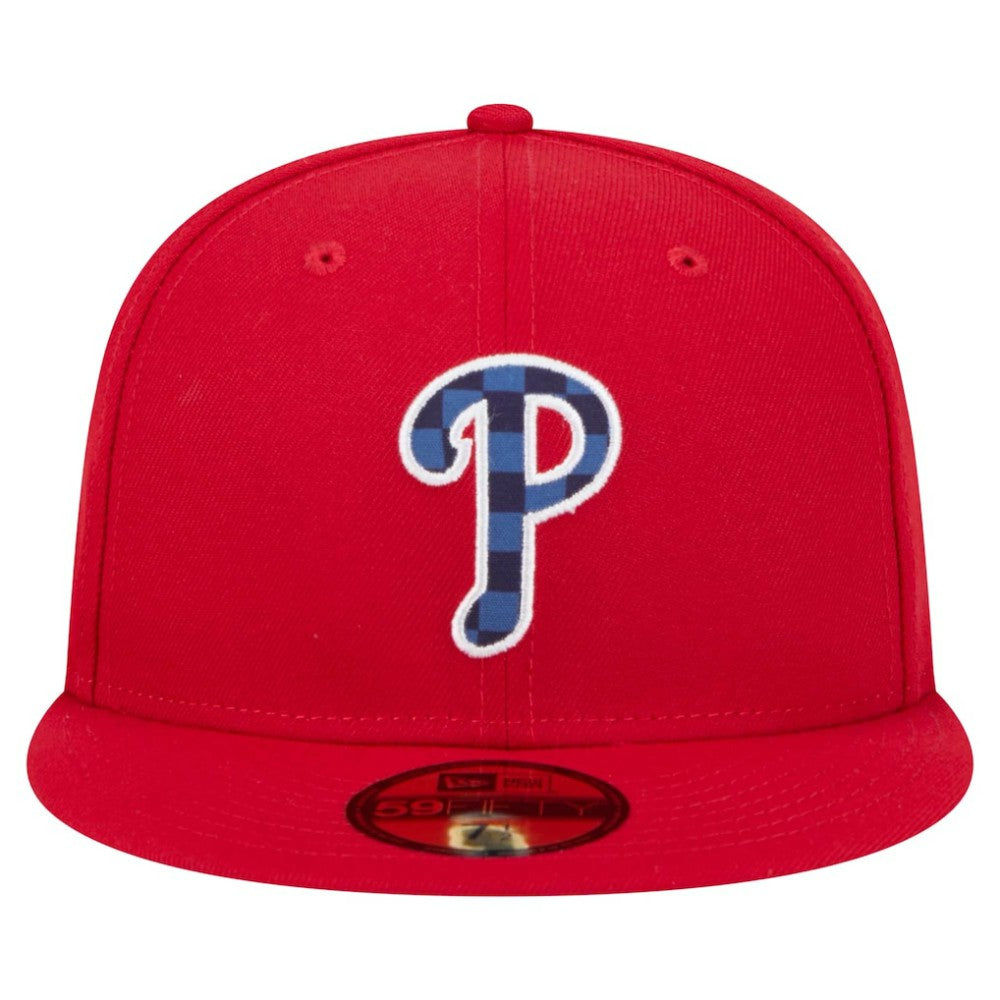 Philadelphia Phillies New Era Checkered Undervisor 59FIFTY Fitted Hat - MLB