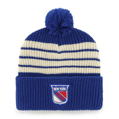 New York Rangers '47 Old Time Hockey Barn Cuffed Knit Hat with Pom - Blue - NHL