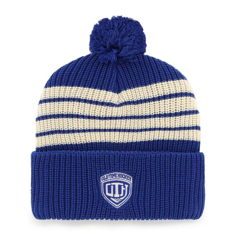New York Rangers '47 Old Time Hockey Barn Cuffed Knit Hat with Pom - Blue - NHL
