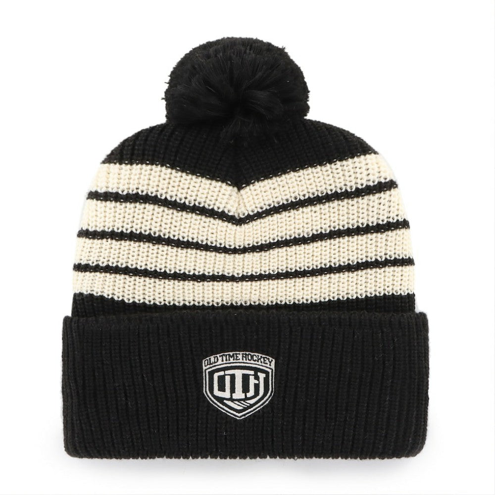 Boston Bruins '47 Old Time Hockey Barn Cuffed Knit Hat with Pom - Black - NHL