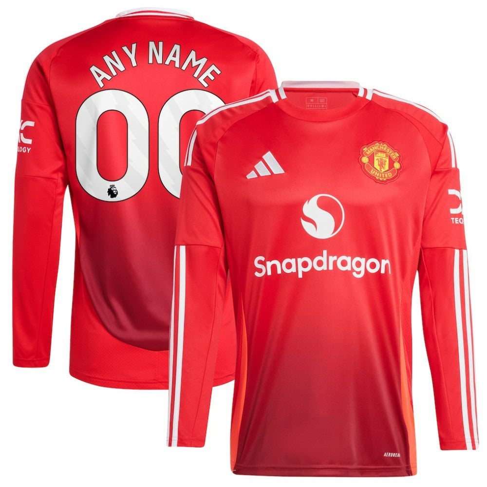 Manchester United 2024/25 Home Long Sleeve Replica Custom Jersey Red | Adidas discount