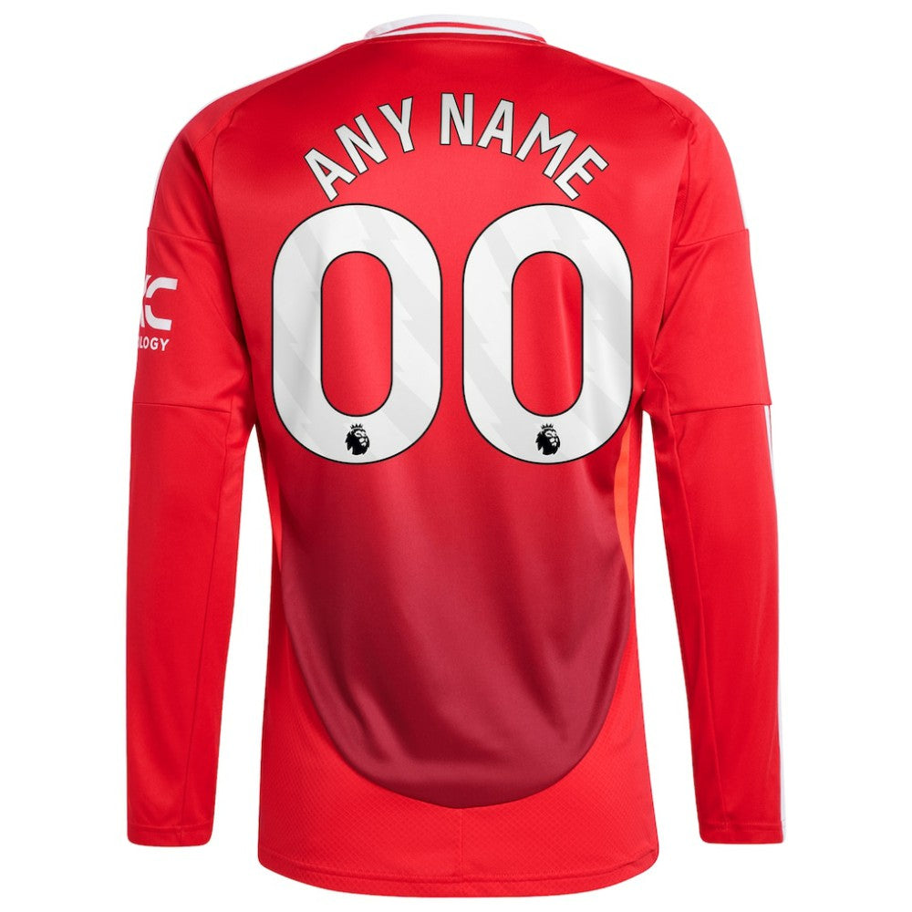 Manchester United 2024/25 Home Long Sleeve Replica Custom Jersey Red | Adidas discount