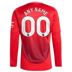 Manchester United 2024/25 Home Long Sleeve Replica Custom Jersey Red | Adidas discount