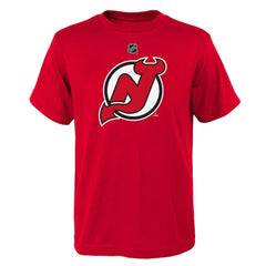 New Jersey Devils Youth Primary Logo T-Shirt - Red - NHL