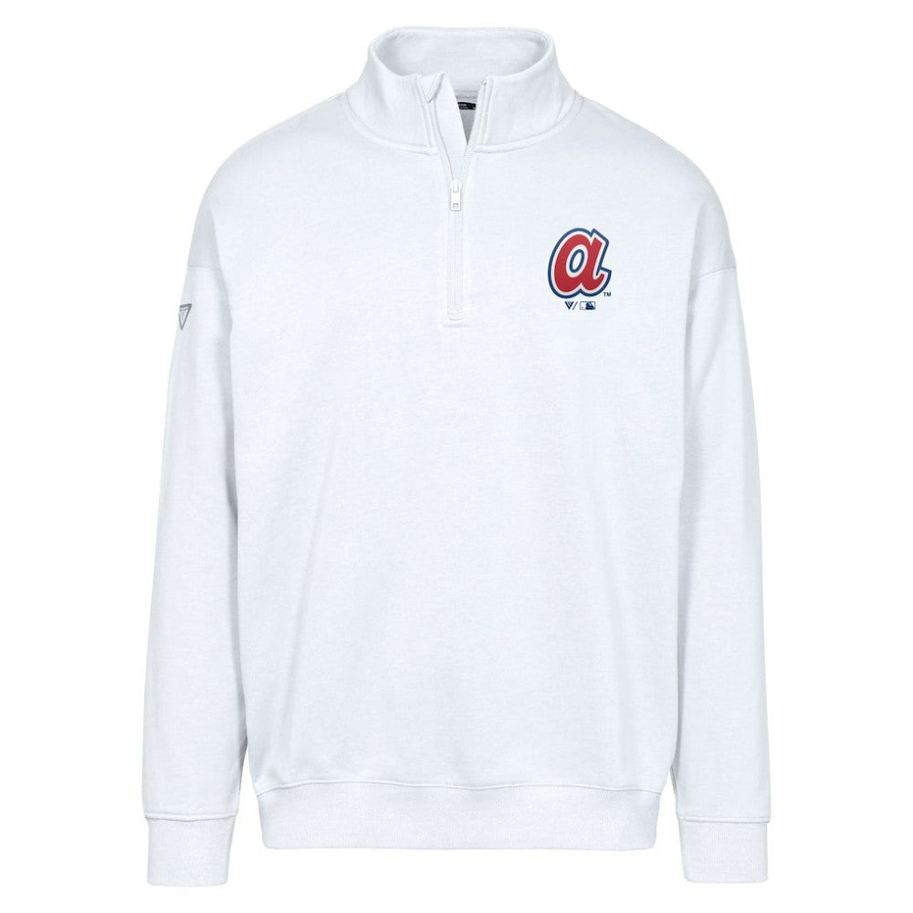 Atlanta Braves Levelwear Murray Core Logo Quarter-Zip Pullover Top - MLB