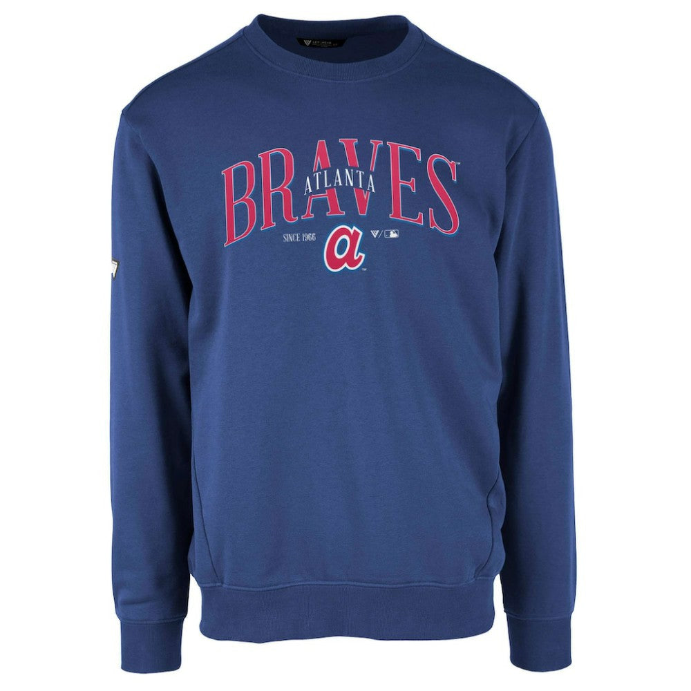 Atlanta Braves Levelwear Zane Cooperstown Collection Retro Spellout Pullover Sweatshirt - MLB