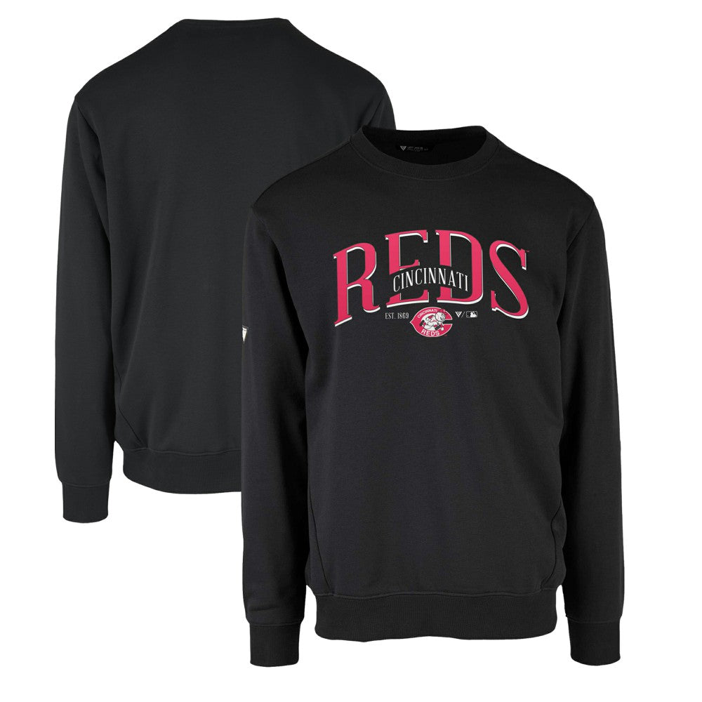 Cincinnati Reds Levelwear Zane Cooperstown Collection Retro Spellout Pullover Sweatshirt - MLB