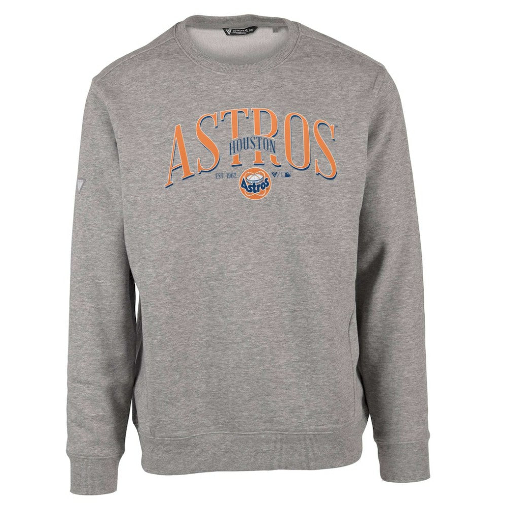 Houston Astros Levelwear Zane Cooperstown Collection Retro Spellout Pullover Sweatshirt - MLB