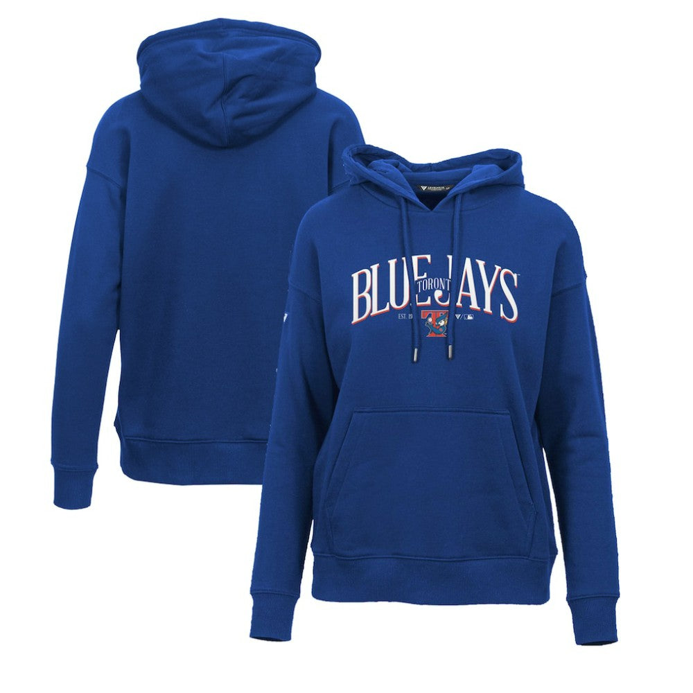 Toronto Blue Jays Levelwear Women's Adorn Cooperstown Collection Retro Spellout Pullover Hoodie - MLB