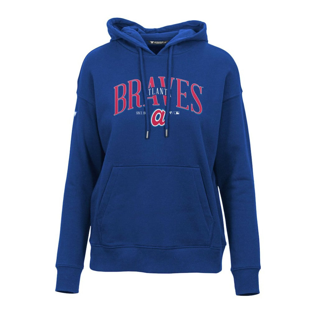 Atlanta Braves Levelwear Women's Adorn Cooperstown Collection Retro Spellout Pullover Hoodie - MLB