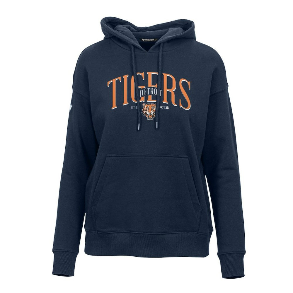 Detroit Tigers Levelwear Women's Adorn Cooperstown Collection Retro Spellout Pullover Hoodie - MLB
