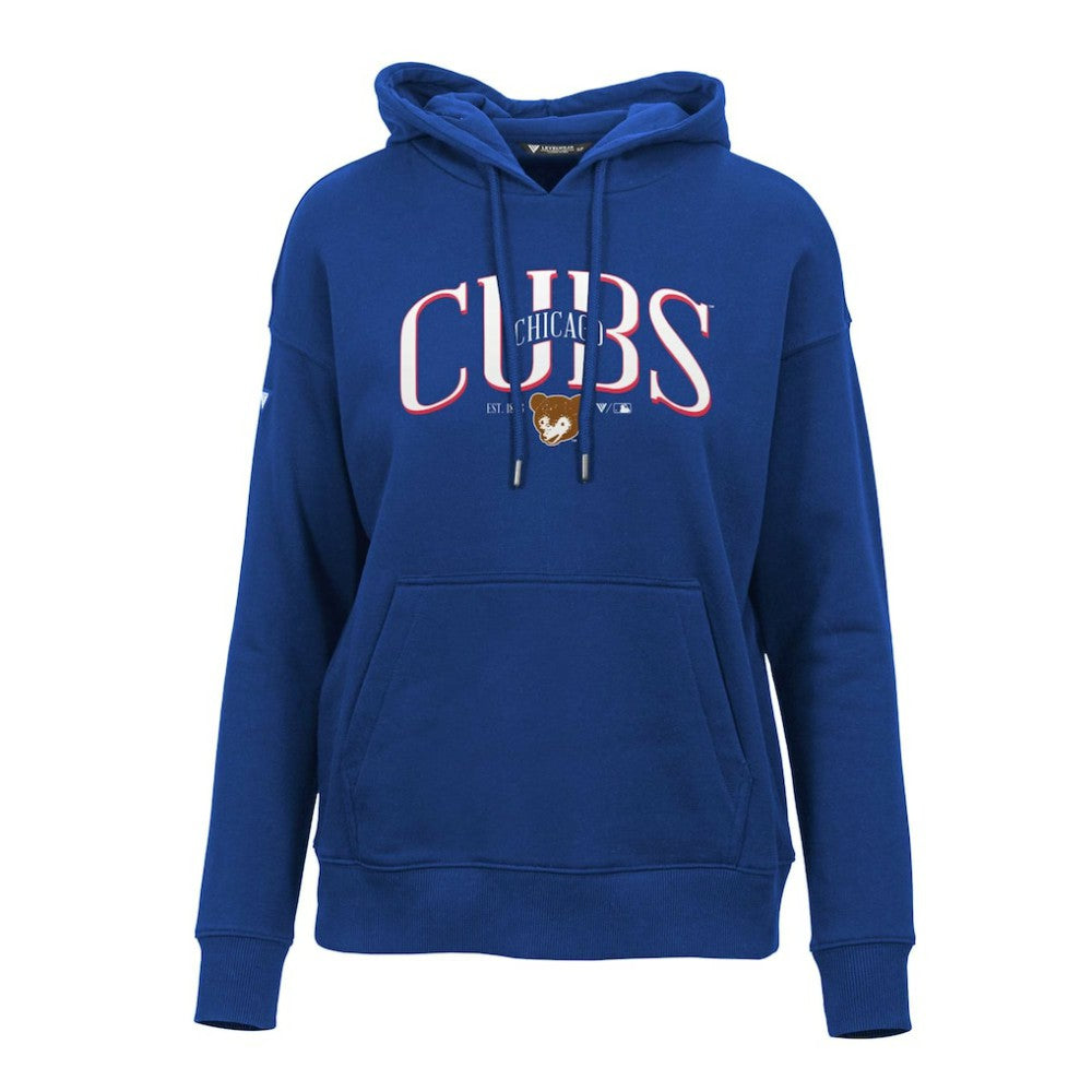 Chicago Cubs Levelwear Women's Adorn Cooperstown Collection Retro Spellout Pullover Hoodie - MLB