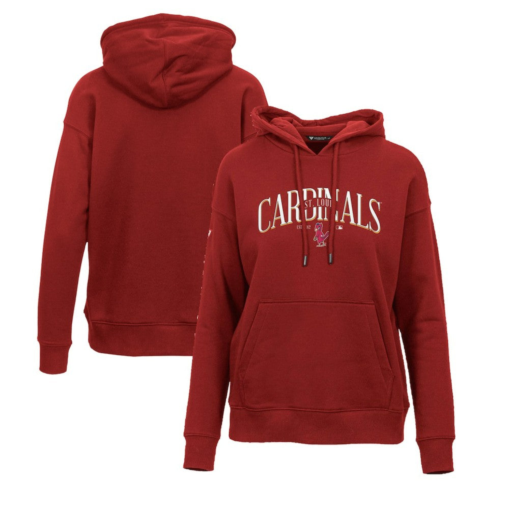St. Louis Cardinals Levelwear Women's Adorn Cooperstown Collection Retro Spellout Pullover Hoodie - MLB